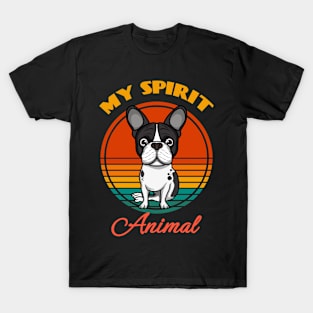 Boston Terrier My Spirit Animal Dog puppy Lover Cute Sunser Retro Funny T-Shirt